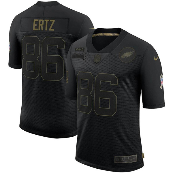 Men's Philadelphia Eagles #86 Zach Ertz Black 2020 Salute To Service Limited Stitched Jersey